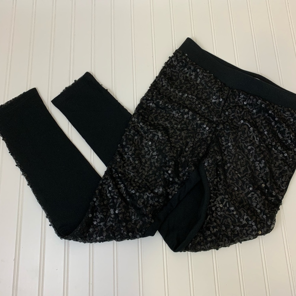 EUC Cato black sequin front leggings XS